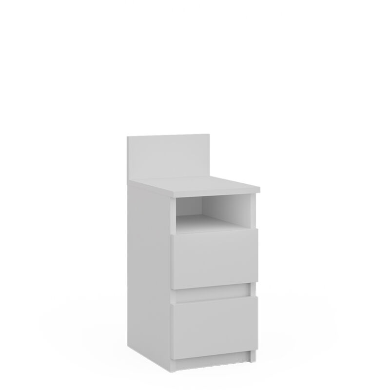 foto del prodotto comodino monty, bianco, 25 x 59.1 cm con 2 cassetti vicco