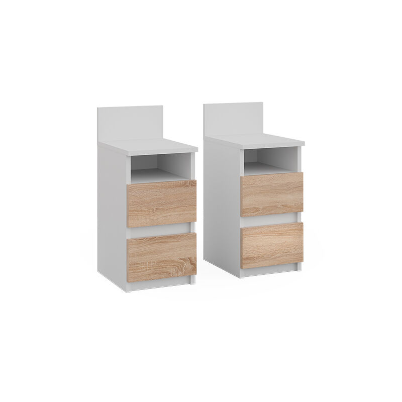 foto del prodotto comodino monty, bianco sonoma, 25 x 59.1 cm set di 2 vicco