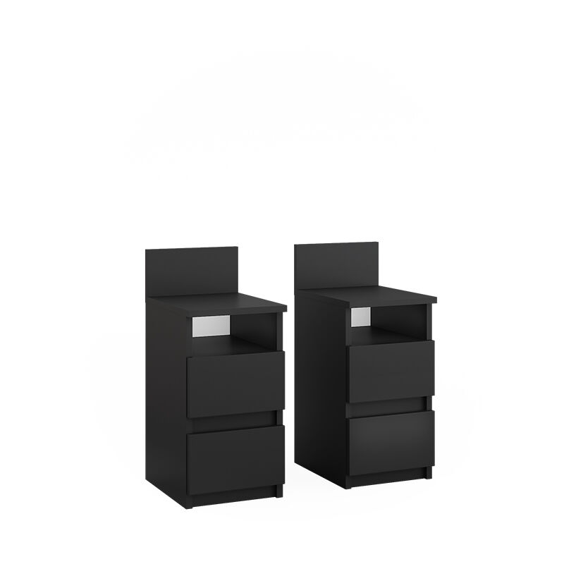 foto del prodotto comodino monty, nero, 25 x 59.1 cm set di 2 vicco