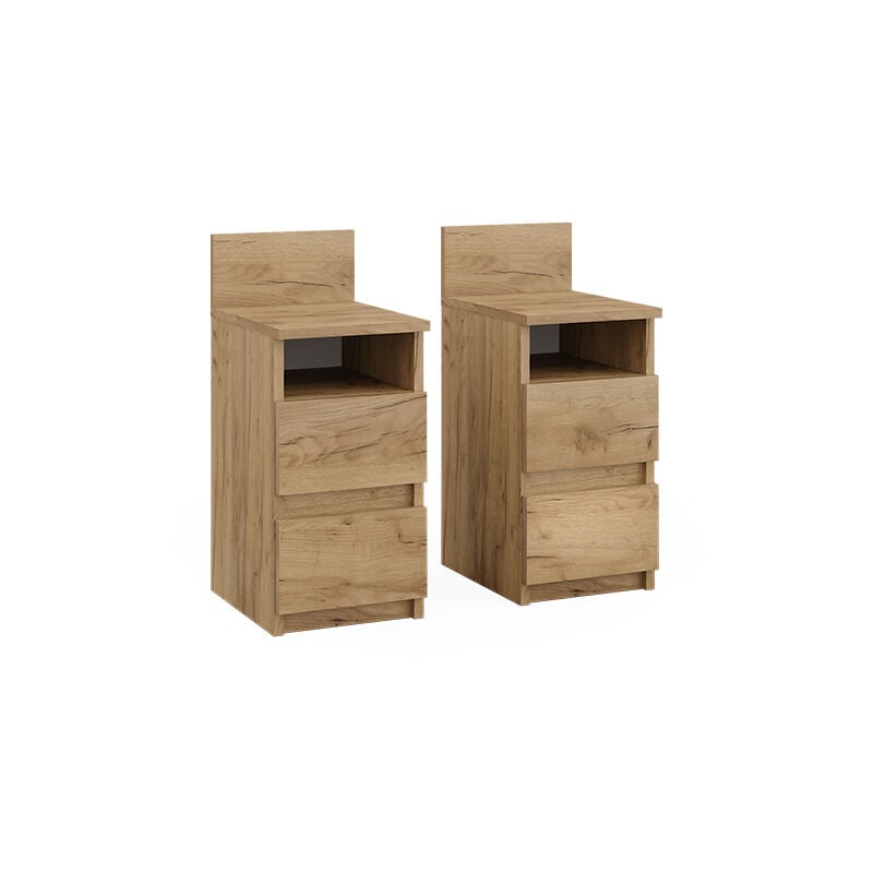 foto del prodotto comodino monty, quercia dorata, 25 x 59.1 cm set di 2 vicco