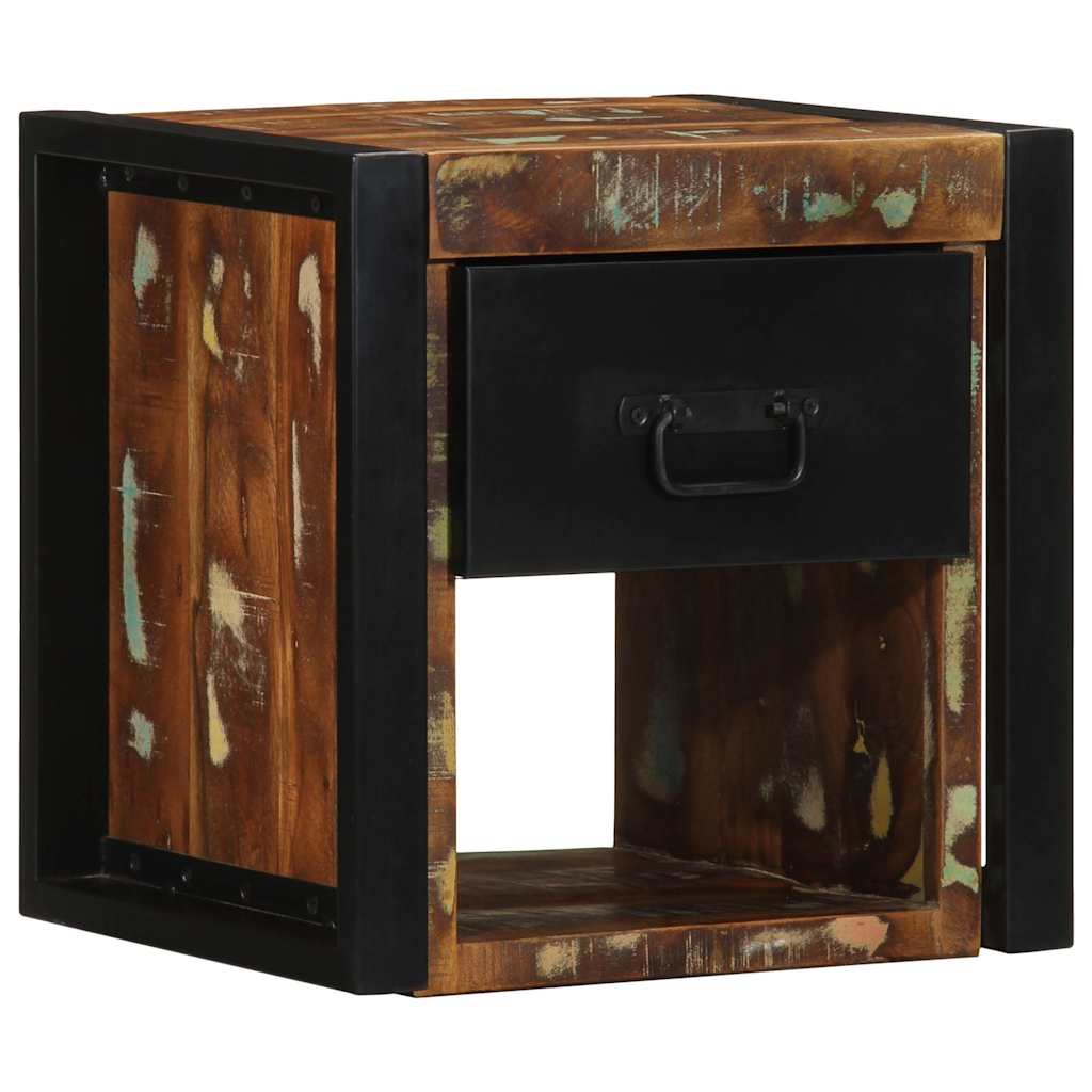 foto del prodotto comodino multicolore 40x35x40 cm in legno massello recupero