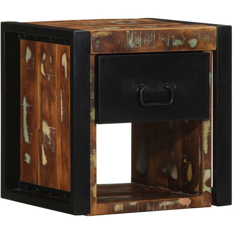 foto del prodotto comodino multicolore 40x35x40 cm in legno massello recupero vidaxl