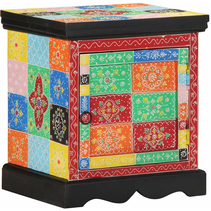 foto del prodotto comodino multicolore 40x35x45 cm in legno massello mango vidaxl