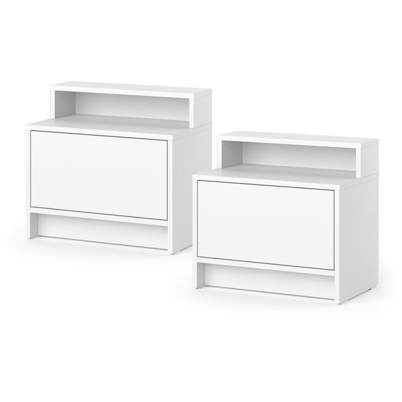 foto del prodotto comodino naara, bianco, 50.2 x 46.4 cm set di 2 vicco
