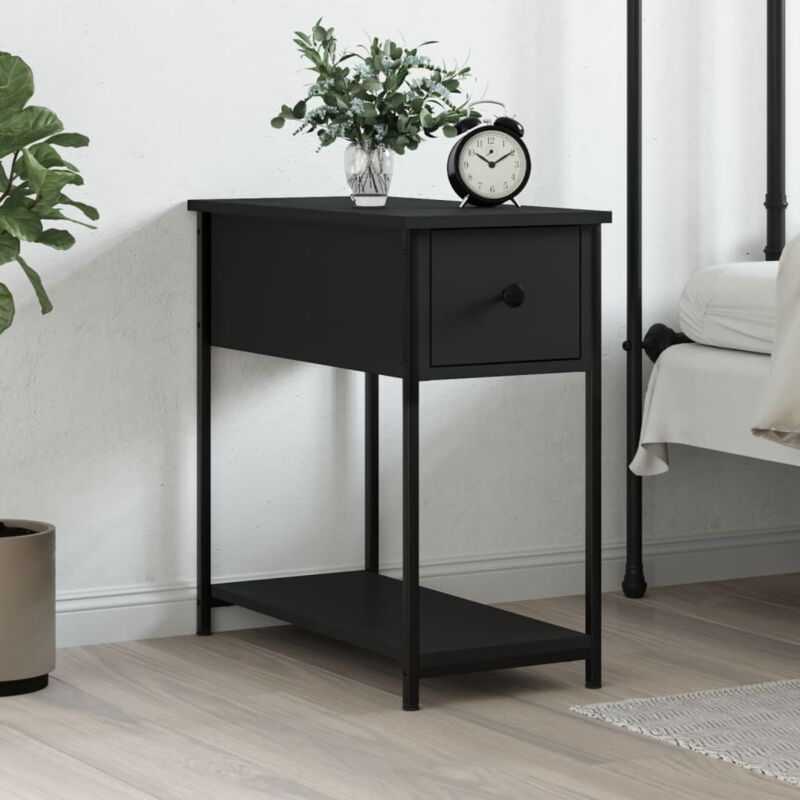 foto del prodotto comodino nero 30x60x60 cm in legno multistrato vidaxl