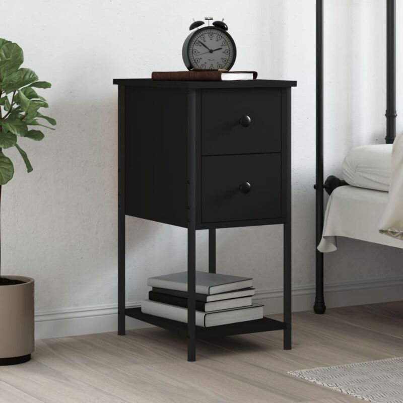 foto del prodotto comodino nero 32x42x70 cm in legno multistrato vidaxl