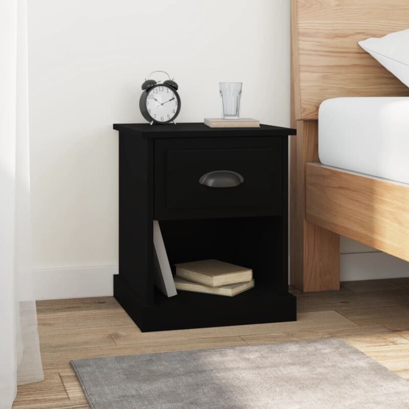 foto del prodotto comodino nero 39x39x47,5 cm in legno multistrato vidaxl