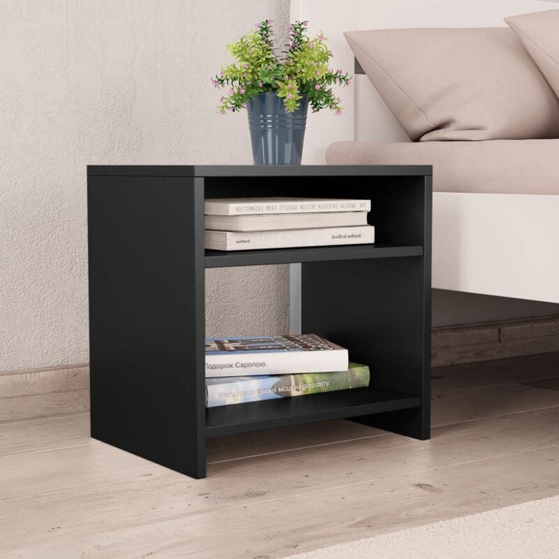 foto del prodotto comodino nero 40x30x40 cm in legno multistrato vidaxl
