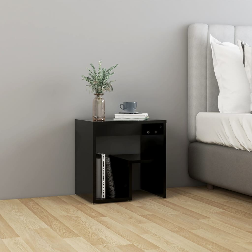 foto del prodotto comodino nero 40x30x40 cm in truciolato cod mxl 30484