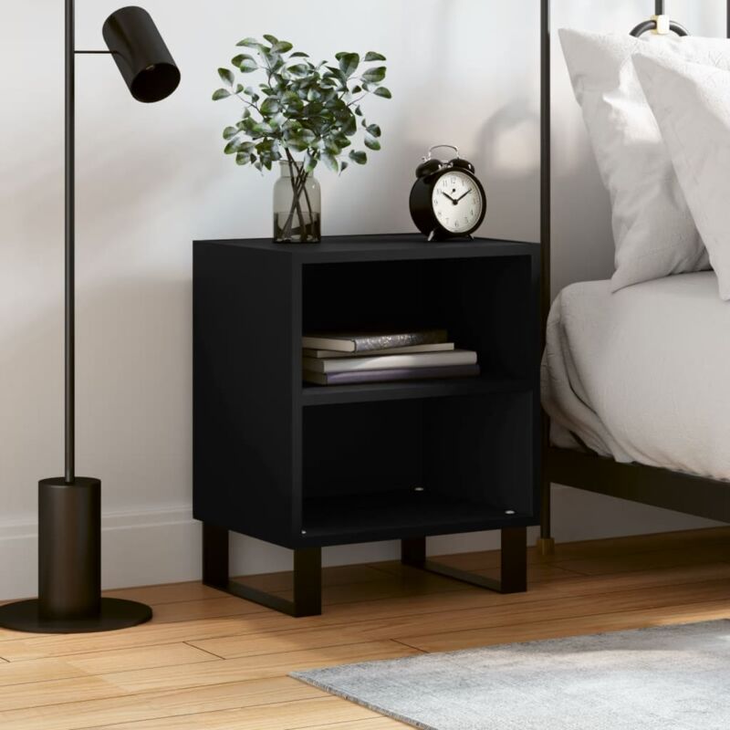 foto del prodotto comodino nero 40x30x50 cm in legno multistrato vidaxl