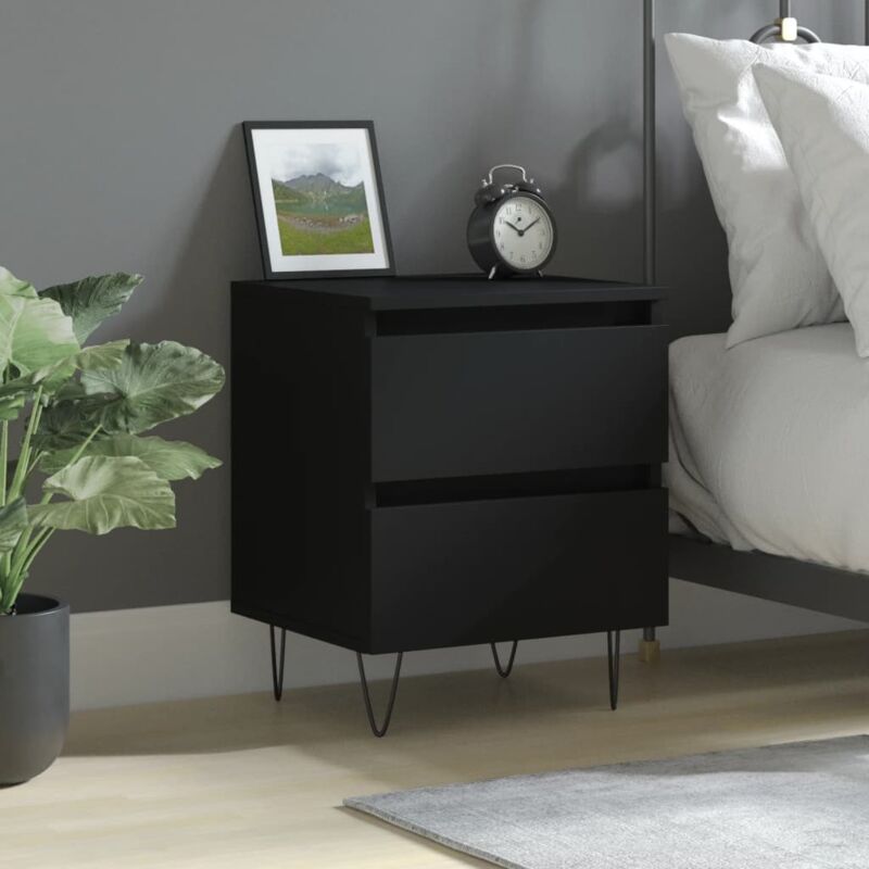 foto del prodotto comodino nero 40x35x50 cm in legno multistrato vidaxl