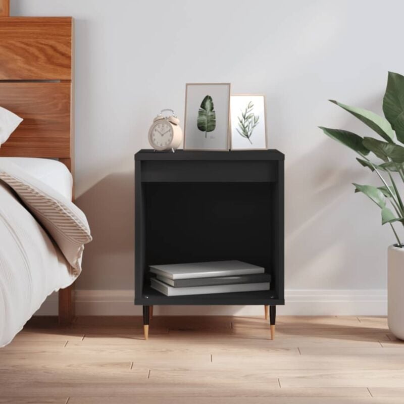 foto del prodotto comodino nero 40x35x50 cm in legno multistrato vidaxl