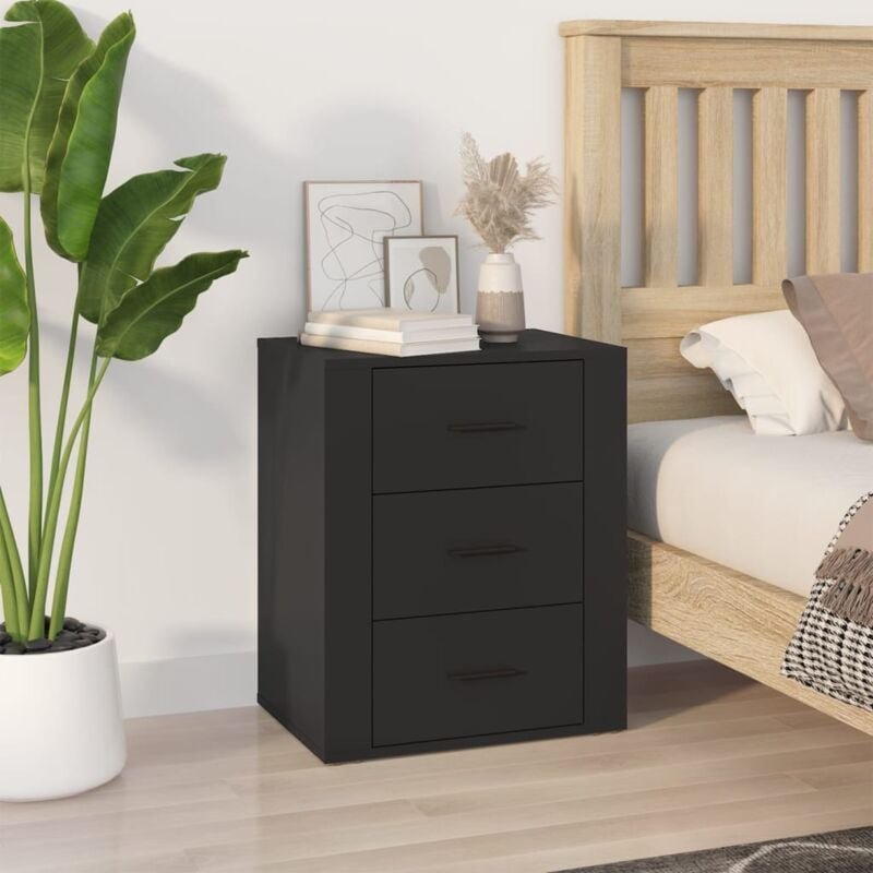 foto del prodotto comodino nero 50x36x60 cm in legno multistrato vidaxl
