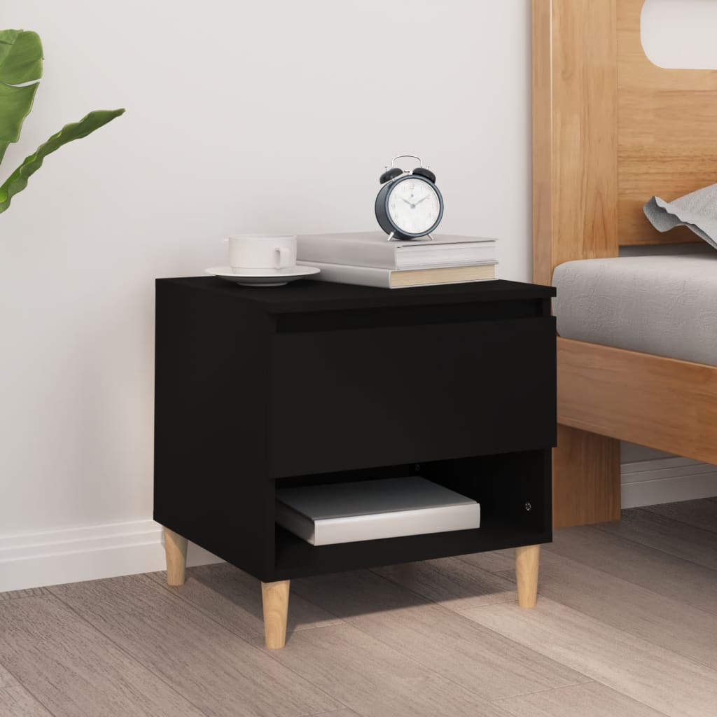 foto del prodotto comodino nero 50x46x50 cm in legno multistrato cod mxl 30060