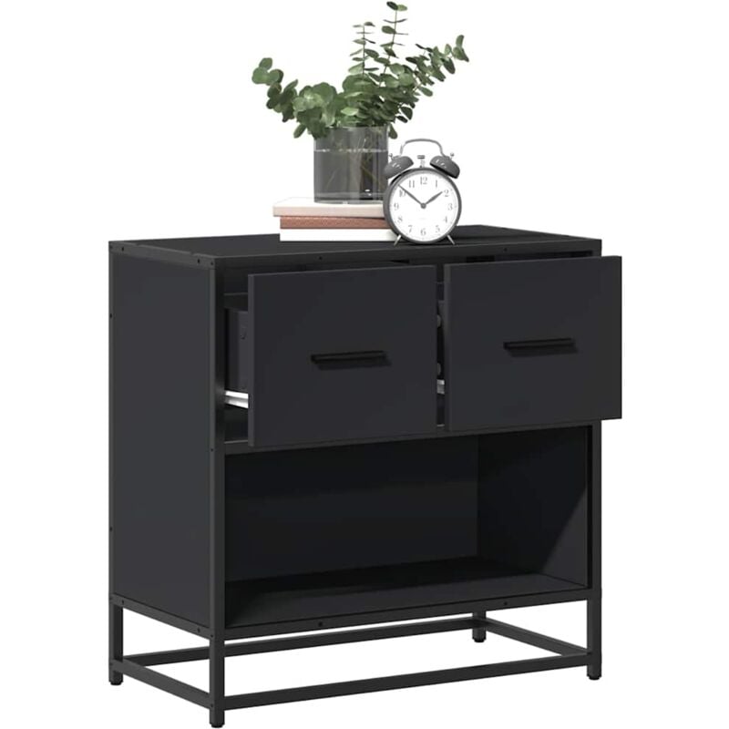 foto del prodotto comodino nero 60x31x60 cm in legno multistrato e metallo vidaxl