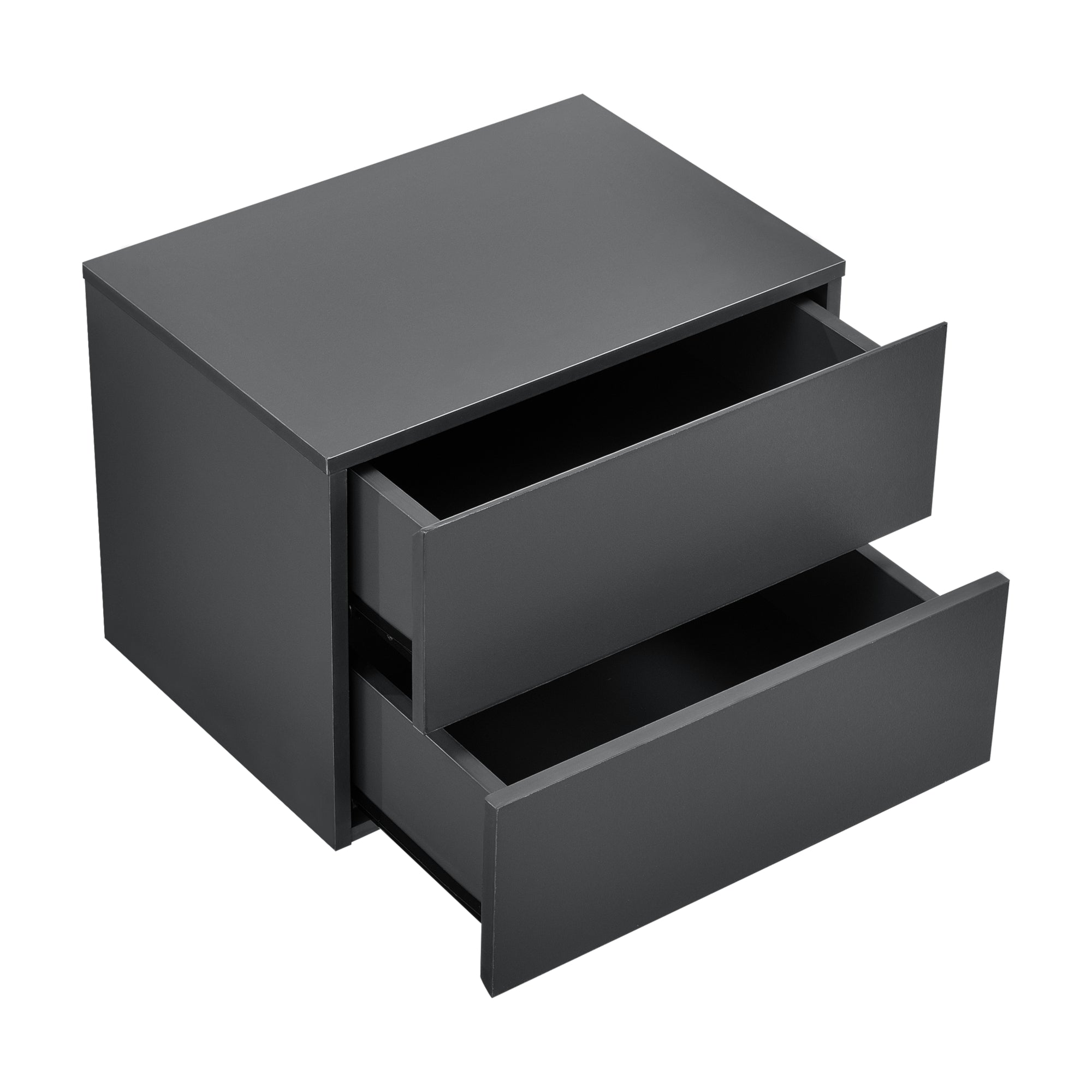 foto del prodotto comodino pensile con 2 cassetti comodino sospeso 40 cm grigio scuro 03 0000823