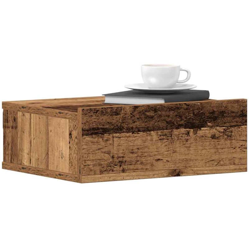 foto del prodotto comodino pensile legno antico 40x30x15 cm in legno multistrato vidaxl
