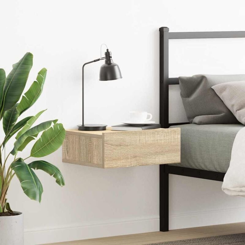 foto del prodotto comodino pensile rovere sonoma 40x30x15 cm in legno multistrato vidaxl