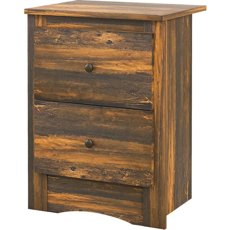 foto del prodotto comodino per camera da letto con 2 cassetti 40x30x56 cm marrone homcom