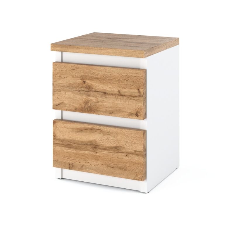 foto del prodotto comodino quercia bianca wotan 30 cm 2s comodino mobili camera da letto