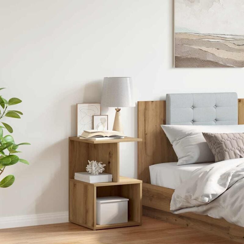 foto del prodotto comodino rovere artigianale 35x35x55 cm in legno multistrato - vidaxl
