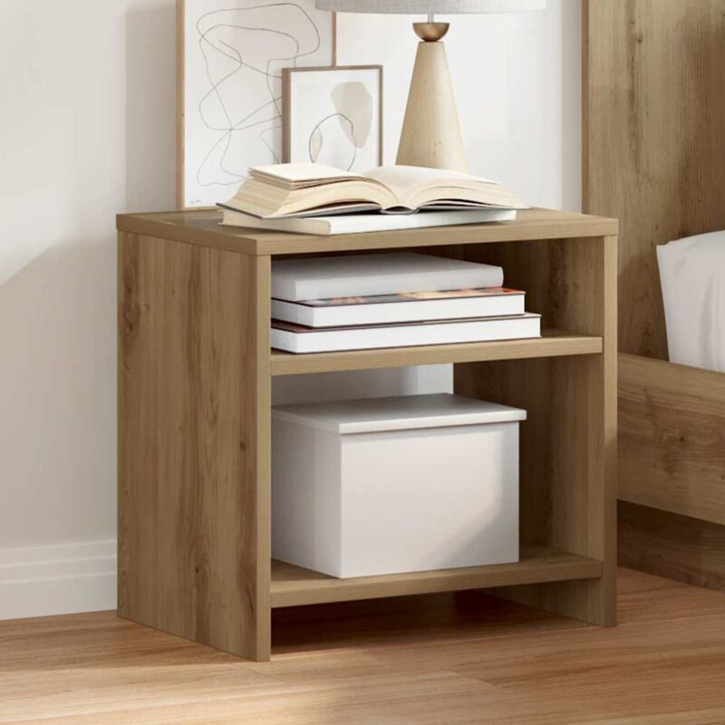 foto del prodotto comodino rovere artigianale 40x30x40 cm in legno multistrato vidaxl