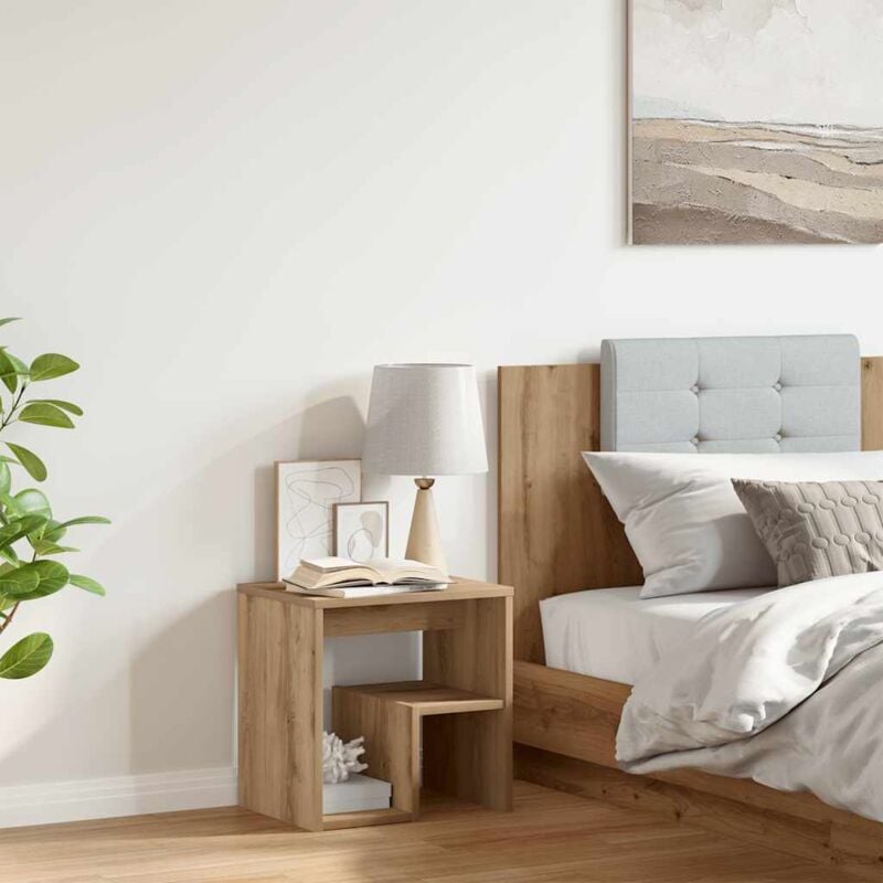 foto del prodotto comodino rovere artigianale 40x30x40 cm in legno multistrato vidaxl