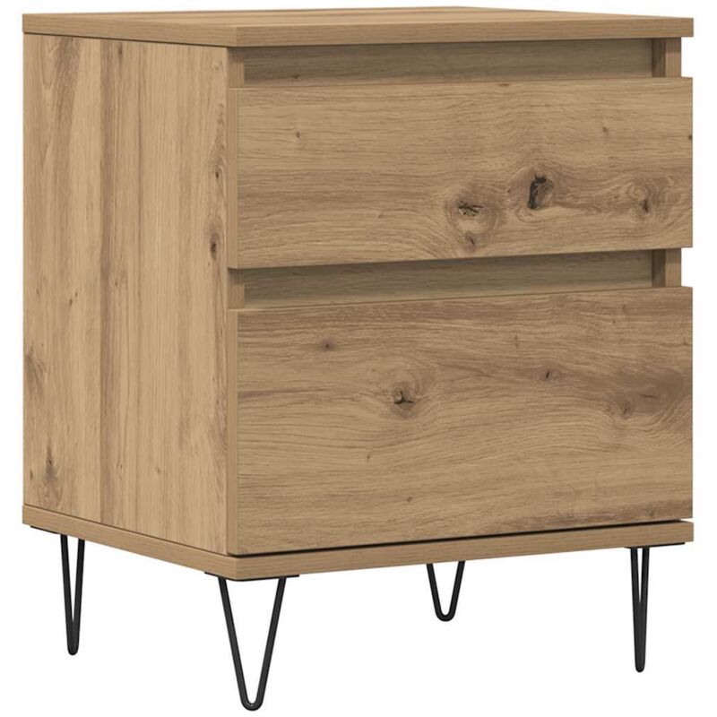foto del prodotto comodino rovere artigianale 40x35x50 cm in legno multistrato vidaxl