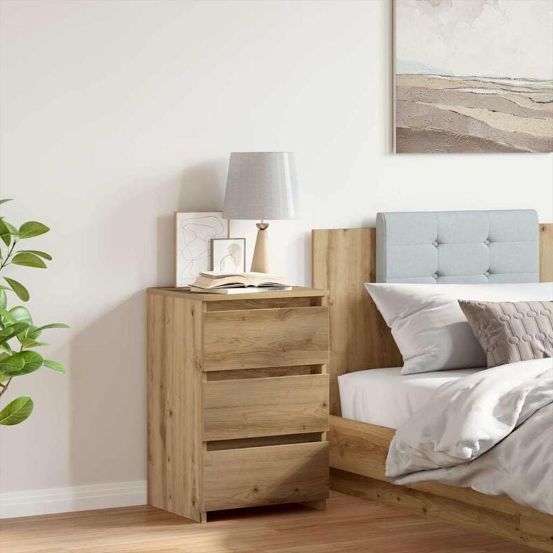 foto del prodotto comodino rovere artigianale 40x35x62,5 cm in legno multistrato vidaxl