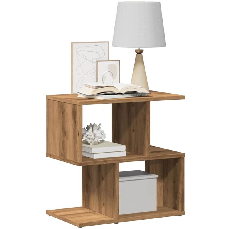 foto del prodotto comodino rovere artigianale 50x30x51,5 cm in legno multistrato vidaxl