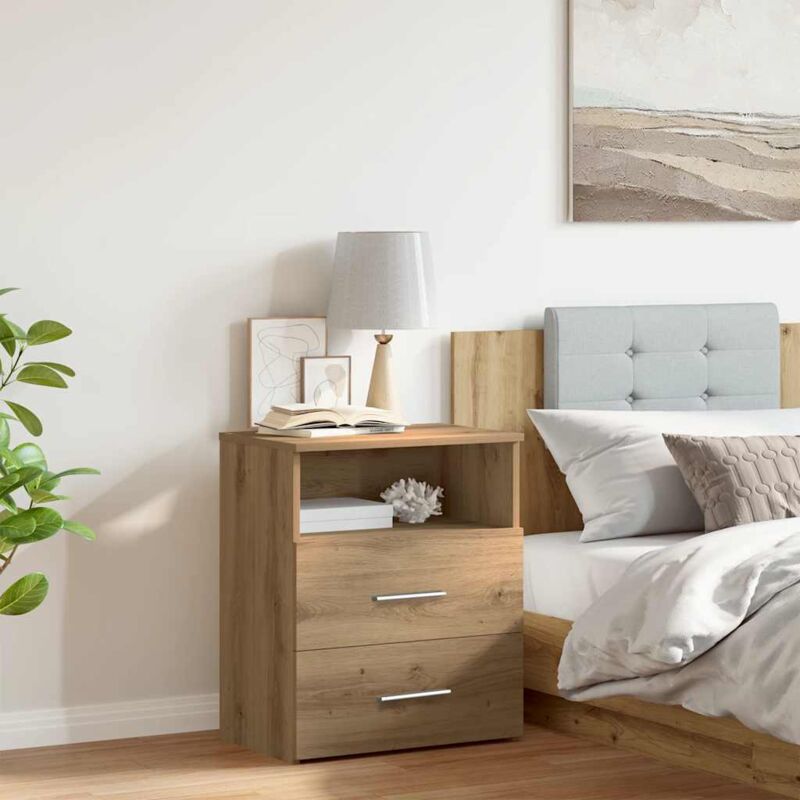 foto del prodotto comodino rovere artigianale 50x32x60 cm in legno multistrato vidaxl
