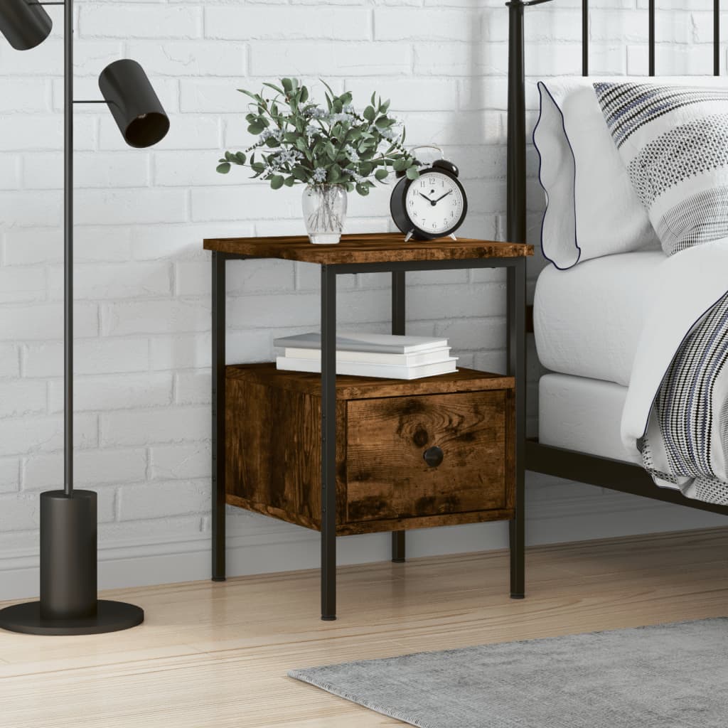 foto del prodotto comodino rovere fumo 34x36x50 cm in legno multistratocod mxl 82029