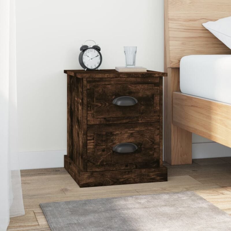 foto del prodotto comodino rovere fumo 39x39x47,5 cm in legno multistrato vidaxl