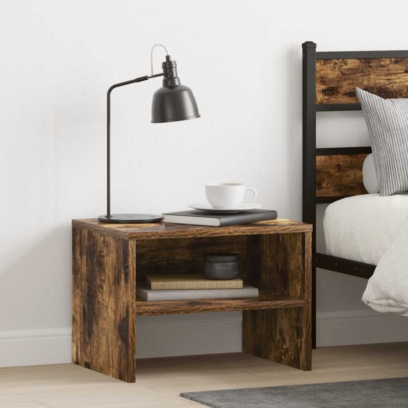 foto del prodotto comodino rovere fumo 40x30x30 cm legno multistrato vidaxl