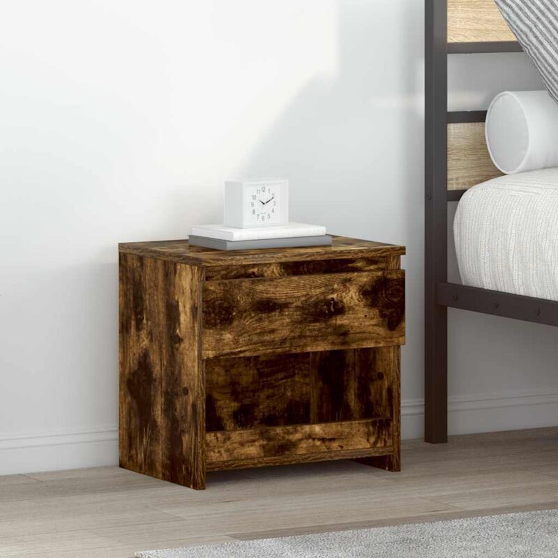 foto del prodotto comodino rovere fumo 40x30x39 cm legno ingegnerizzato vidaxl