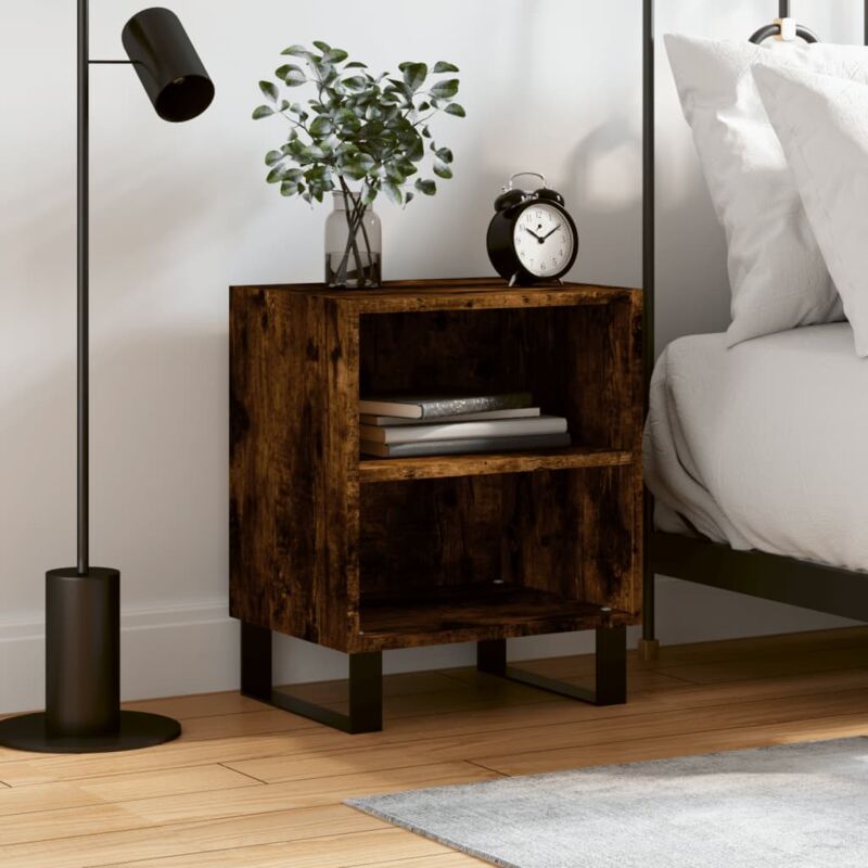 foto del prodotto comodino rovere fumo 40x30x50 cm in legno multistrato vidaxl
