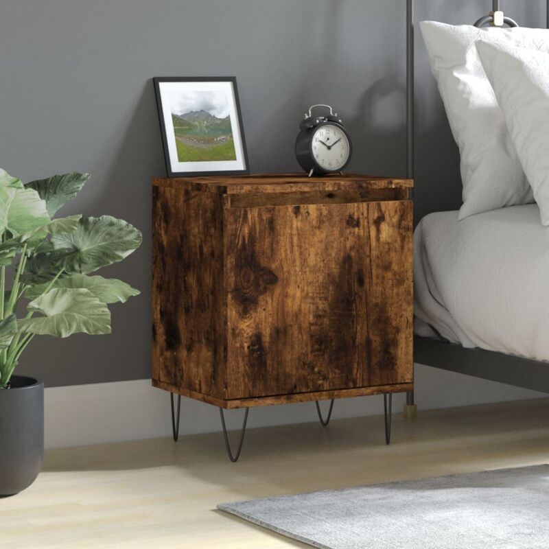 foto del prodotto comodino rovere fumo 40x30x50 cm in legno multistrato vidaxl
