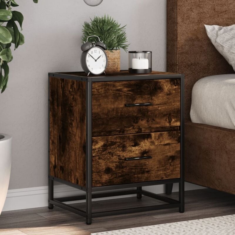 foto del prodotto comodino rovere fumo 40x31x50 cm in truciolato vidaxl