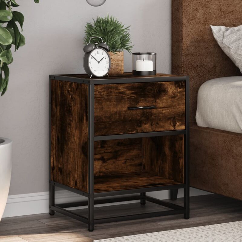 foto del prodotto comodino rovere fumo 40x31x50 cm in truciolato vidaxl