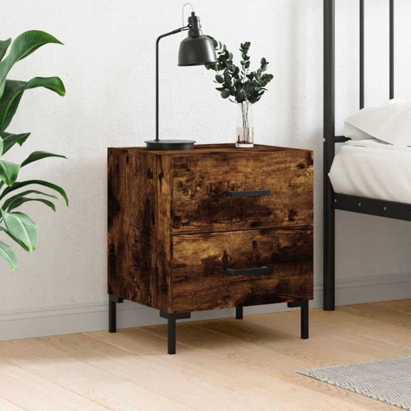 foto del prodotto comodino rovere fumo 40x35x47,5 cm in legno multistrato vidaxl