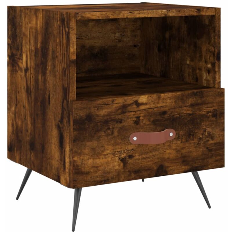 foto del prodotto comodino rovere fumo 40x35x47,5 cm in legno multistrato vidaxl