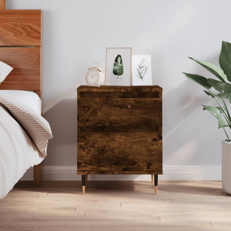 foto del prodotto comodino rovere fumo 40x35x50 cm in legno multistrato vidaxl