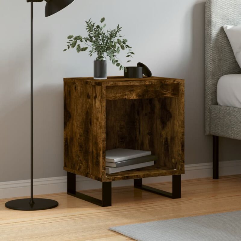 foto del prodotto comodino rovere fumo 40x35x50 cm in legno multistrato vidaxl