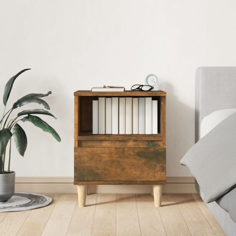 foto del prodotto comodino rovere fumo 40x35x50 cm vidaxl