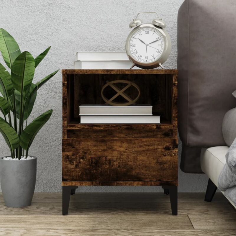 foto del prodotto comodino rovere fumo 40x35x50 cm vidaxl