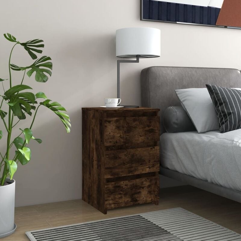 foto del prodotto comodino rovere fumo 40x35x62,5 cm in legno multistrato vidaxl