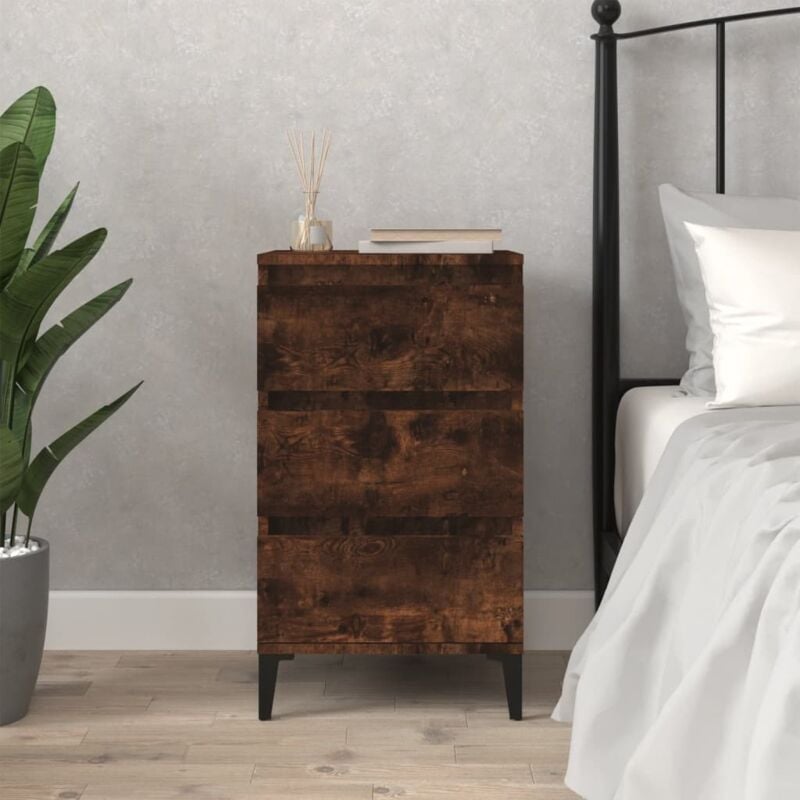 foto del prodotto comodino rovere fumo 40x35x70 cm legno multistrato vidaxl