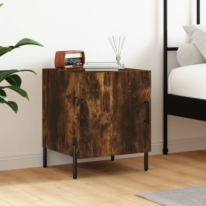foto del prodotto comodino rovere fumo 40x40x50 cm in legno multistrato vidaxl