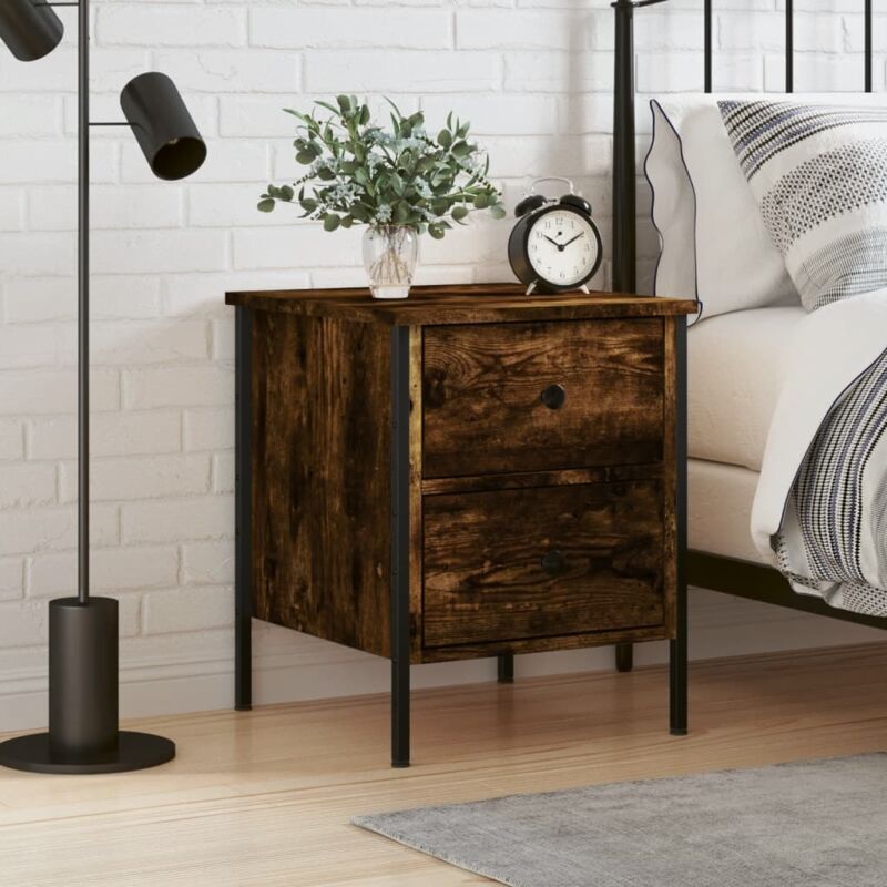 foto del prodotto comodino rovere fumo 40x42x50 cm legno multistrato vidaxl