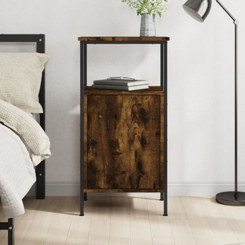 foto del prodotto comodino rovere fumo 41x31x80 cm legno multistrato vidaxl